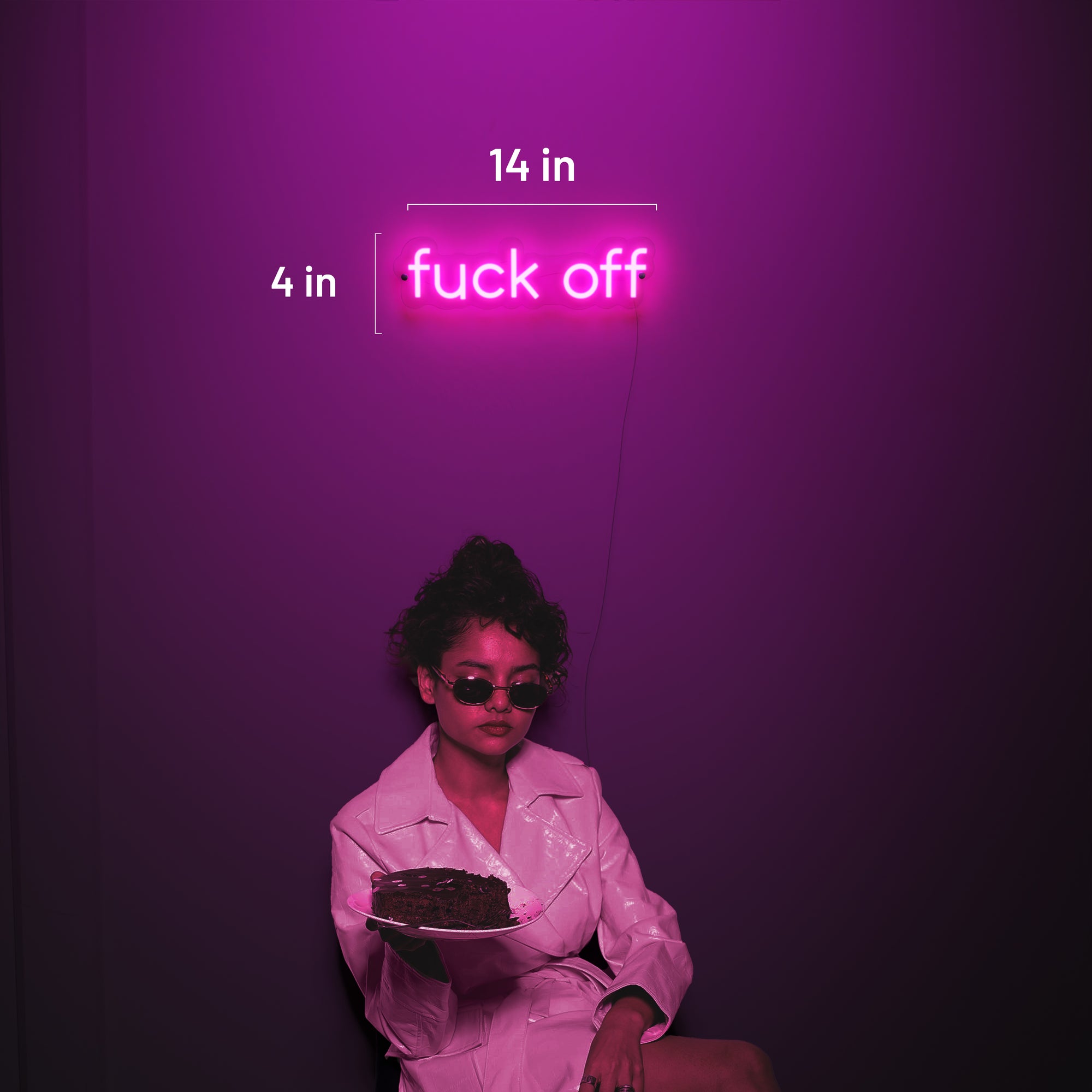 "Fuck Off" (Pink) Small Sign